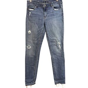 White House Black Market Semi Distressed Skimmer Straight Leg Jeans